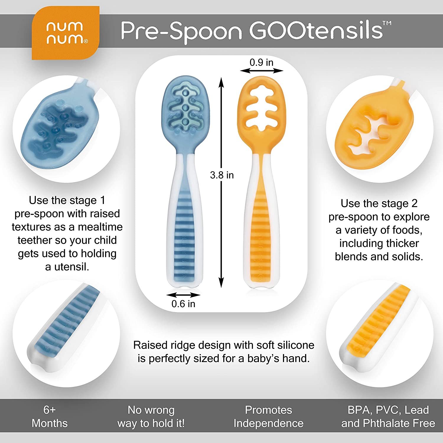 NumNum Pre-Spoon GOOtensils Baby Spoons