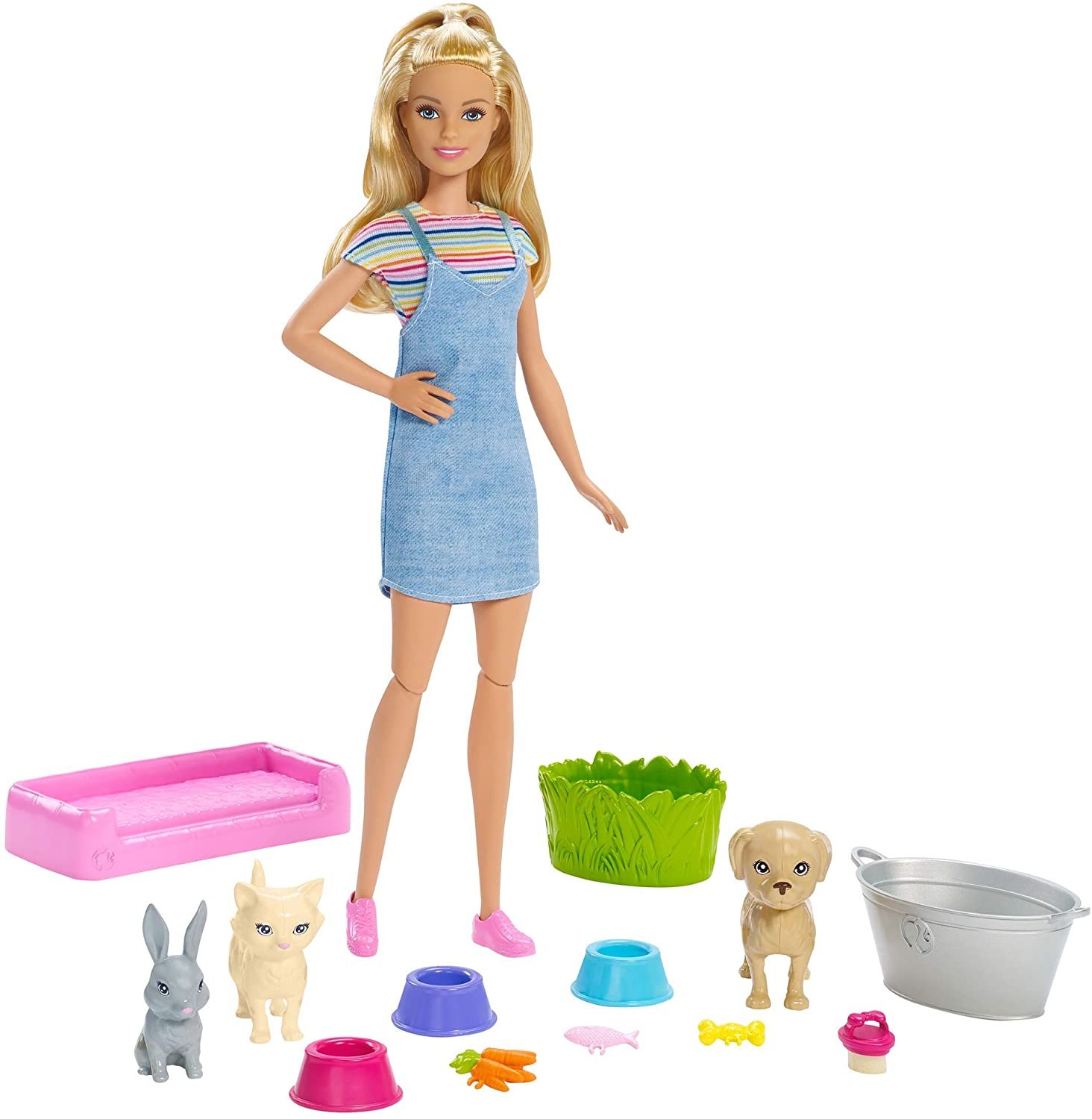 Barbie Play ‘n’ Wash Pets Playset with Blonde Doll,